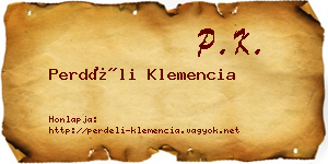 Perdéli Klemencia névjegykártya